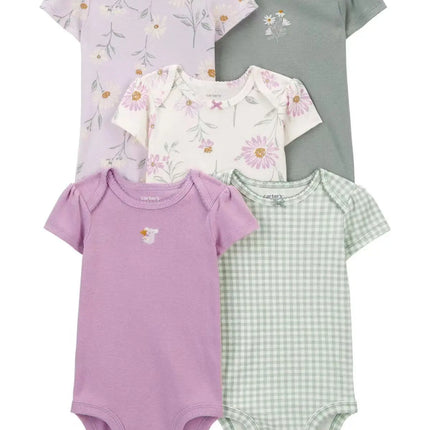5pcs/set Cotton Soft Comfortable Baby Bodysuits Short Sleeve One-Pieces for Newborn Infant Summer Bebe Clothes Baby Shower Gifts