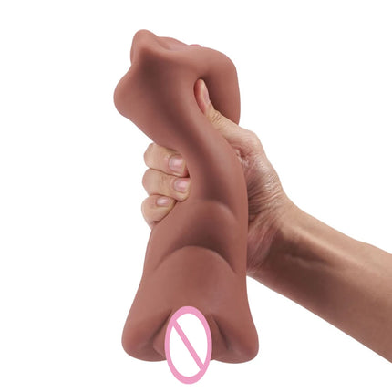 3in1 Band teeth mouth vagina anal plug male masturbator cup deep throat silicone dildo moves masturbation pleasure toys for men