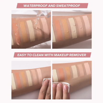 6 in1 Professional Full Coverage Concealer Flawlessly Covers Dark Circles Wrinkles Pore Silky Texture Concealer Hides Dark Spots