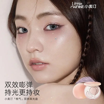 Little Ondine Cosmetics Double Effec Combination High Gloss Powder Blusher Plate Facial Repair Multi-purpose Brighten Makeup