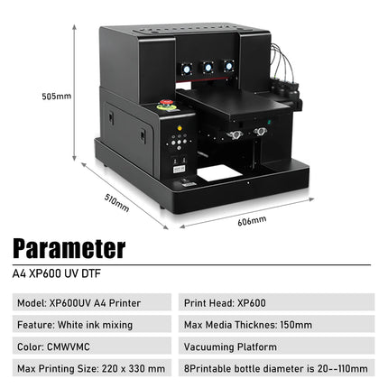 For Epson XP600 A3 UV Printer with XP600 Printhead UV Flatbed Printer A3 UV Sticker Printer For Bottle Case Acrylic Glass Print