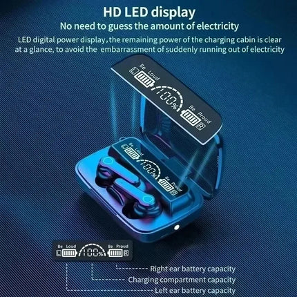 TWS Earphone M19 Intelligente Touch Control Wireless Bluetooth-compatible Headphones Waterproof LED Display With Mic