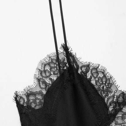 HH Sexy Women Asymmetrical Lace Slip Tops Summer Female Backless Sleeveless Off Shoulder Underwear Tanks Elegant Beach Camisole