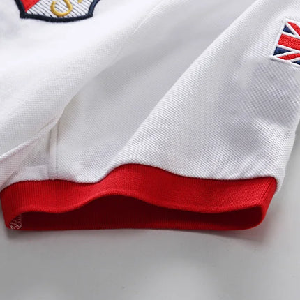 Men's polo shirt England Great Britain Royal casual sports party cotton embroidery luxury contrast color original design