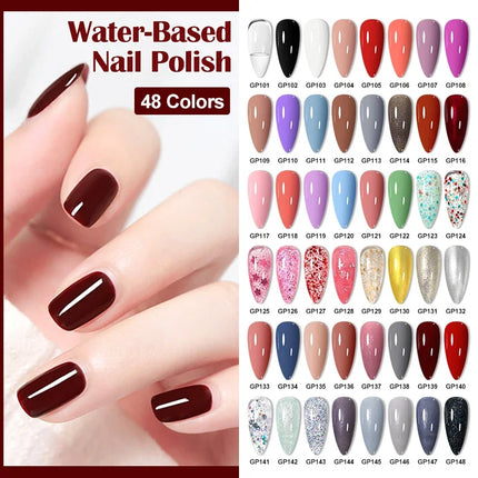 MEET ACROSS 8ml Glass Bottle Water-Based Peel Off Nail Polish Colorful Air Dry Nail Art Varnish Nails Manicure No Need Lamp