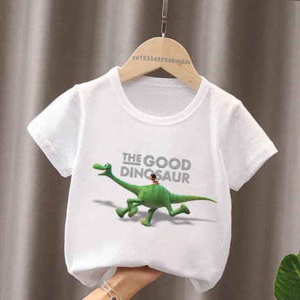 Hot Sale The Good Dinosaur Arlo Spot Print Funny Kids T-Shirts Girls Clothes Baby Boys Short Sleeve T-shirt Summer Children Tops