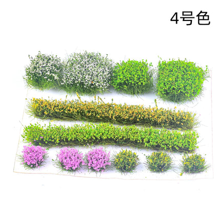 Mixed Flower Grass Cluster Model Kits Miniature Plants Materials for Making Building Sand Table Layout Diorama Accessories