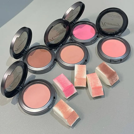 Monochrome Blusher Palette Matte Warm Brown Red Cheek Tint Face Contouring Waterproof Cosmetics Rouge Powder Soft Natural Makeup