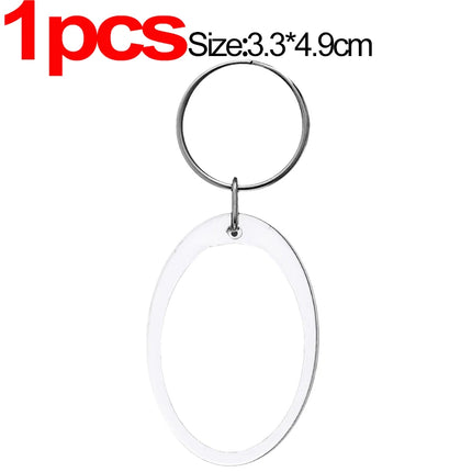 1/20Pcs Blank Acrylic Picture Keychain DIY Clear Insert Photo Split Key Ring Frame Key Chains Couple Anniversary Graduation Gift