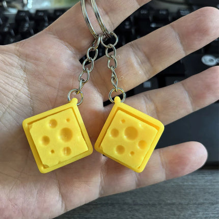 Cheese Keyboard Fidget Keychain Clicker Fidget Sensory Toy Stress Relief Anxiety ADHD Decompression Gifts For Kids Adults
