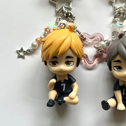 Karasuno High School Volleyball Club Sitting Charms, Handmade Y2K Accessories, Unique Anime Collectibles, Perfect Gift for Fans