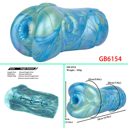 GEEBA Dual Channel Fantasy Furry Masturbation Sleeve For Men Pocket Pussy Silicone Male Masturbator In Fur Adult Sex Toys Supply