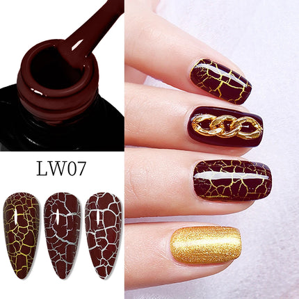 Crackle Nail Polish Gel, 7ML/0.24oz - Hypoallergenic, Acetone-Free, Blow-Dryable for Quick Cracking Effect