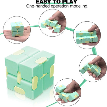 Infinity Cube Fidget Sensory Toy Mini Puzzle Cube Toy Stress Anxiety Relief Magic Puzzle Flip Toy for ADHD Autistic Kids Adult