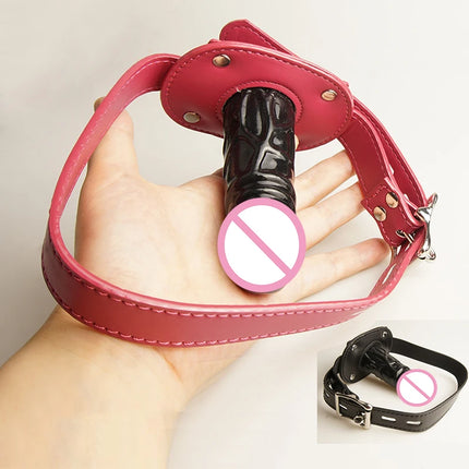 Silicone Dildo Penis Mouth Gag Insertable,Slave Ball Gags Deepthroat Bondage Restraints,Sex Toys for Couples,Adult Games