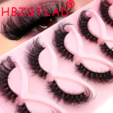 New 5 pairs natural fluffy 3D mink false eyelashes fake lashes makeup kit Mink Lashes extension eye lashes short eyelashes