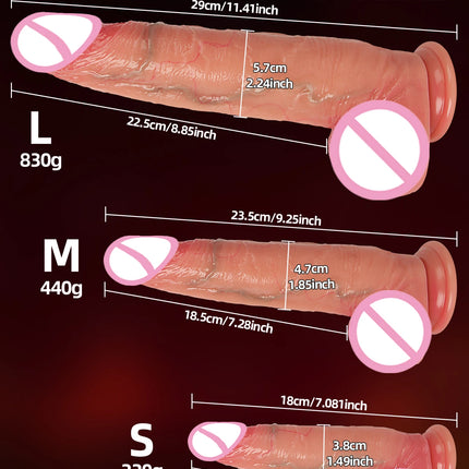 Realistic Dildos for Women, Skin-Sliding Foreskin Testicles Dildo, Anal Vaginal Stimulation Strapon Big Penis Sex Toys for Women