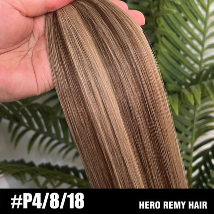 Hero Remy Hair Genius Weft Real Remy Human Hair Extensions Natural Straight Flex Hair Weaves Invisible Weft Hair 16-24 inch 50g