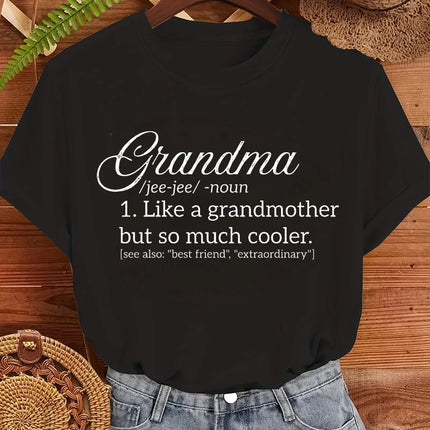 Grandma Code Print Female T-Shirts Clothing Fashion Personalized Mom Birthday Gifts Graphic Shirt Summer Harajuku Women T-Shirt