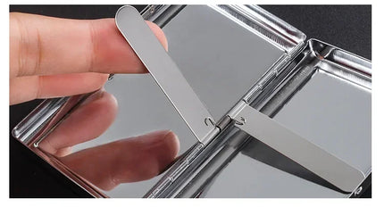 Slim Mirror Polished Metal Cigarette Case Portable Stainless Steel Pocket Cigarette Box Durable Cigarette Storage Holder for Men