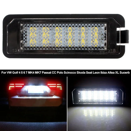 1/2PCS For VW Passat B6 CC Eos Golf 4 5 6 7 MK7 Polo Superb Seat Leon Altea LED Number License Plate Lights Assembly With Canbus