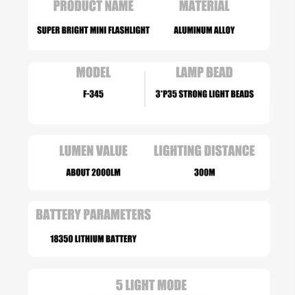3 F350 LED Mini Flashlight Powerful Type-C Rechargeable 18350 Battery Torch SST20 2000LM Lamp with Tail Magnet Tactical Lantern
