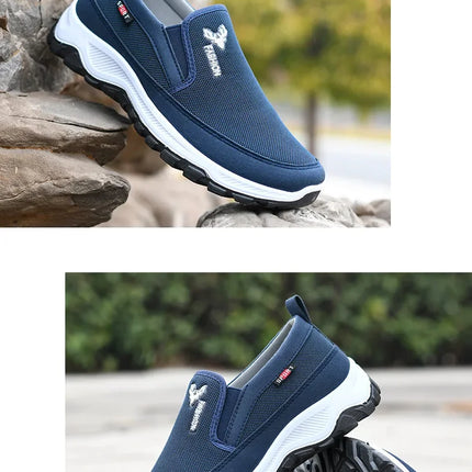 Men Running Hiking Sneakers Breathable Orthopedic Travel Plimsolls Slip On Comfortable for Outdoor Activity Hiking Walking