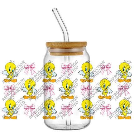 New Product Little Yellow Duck Waterproof DIY Decals 3D Transfers Stickers 16oz UV DTF for Glasses cup Wraps