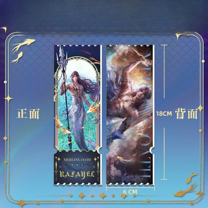 Game Love and Deepspace Sea God Rafayel Acrylic Stand Model Beaded Flowing Sand Keychain Double Flash Badge Brooch Colored Paper