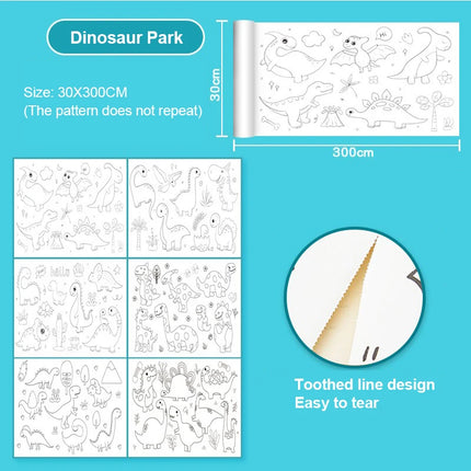 Children's Drawing Roll Sticky Color Filling Paper Graffiti Scroll Coloring Paper Roll for Kids DIY Painting Educational Toys