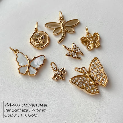 eManco Creative Stainless Steel Butterfly Charms High-quality Metal Making DIY Necklace Bracelet Jewelry Accessories Factory Out