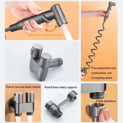 Toilet Cleaning Bidet Toilet Sprayer Set Cold Water Portable Bidet Toilet Accessories Handheld Bathroom Wash Anal Douche