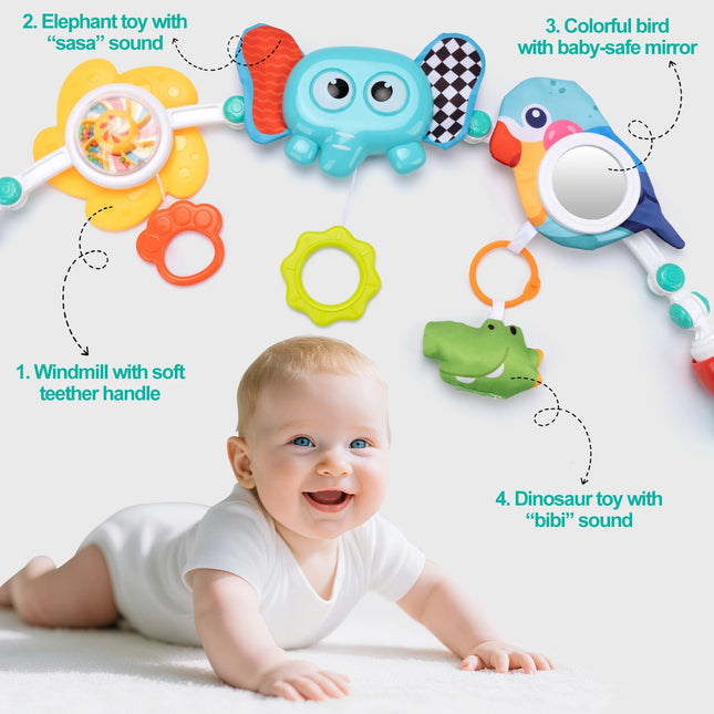 Baby Stroller Arch Toys Pram Activity Arch Toys  Bouncer Toy Sensory Development Arch Baby Car Seat Toys Fine Motor Skills Toys