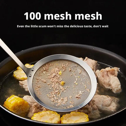 Fat Skimmer Spoon Steel Fine Mesh Skimmer Strainer Spoon For Removing Grease Fat And Foam Kitchen Fat Skimmer Spoon