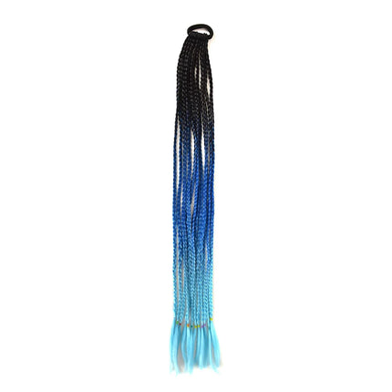 Braided Ponytail Extension Synthetic Colorful Hair Extension For Women 24inch Rainbow Hair Braids Extensions