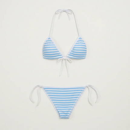 Cosplay Mini Bikini Set For Women Kawaii Sweet Style Striped Blue Pink White Adult Halloween Party