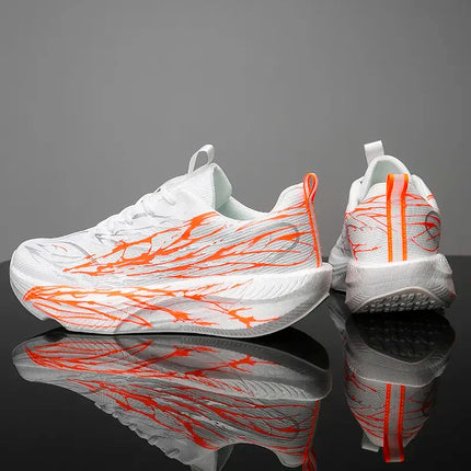 New Couple Sports Shoes Heartbeat Popcorn Carbon Plate Soft Sole Running Shoes for Men Women Fashion Casual Student Sneakers