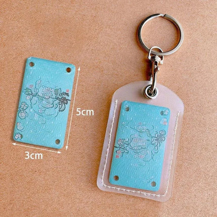 1-10pcs Keychain Card Holder Plastic Heavy Duty Badge Holder Vertical Clear ID Card Holder with Keyring