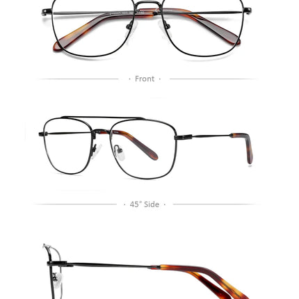 AIR EIGHT Aviator Prescription Glasses Men Metal Frame Progressive Lenses With Photochromic Myopia Correction