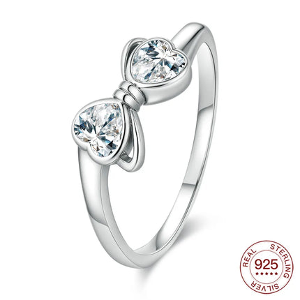 New Rings 925 Silver Ring Original Five-Petal Clover Blue Lotus Ring For Women Luxury Zircon Simple Finger Ring Jewelry Gifts