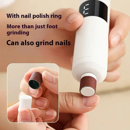 USB charging foot grinder, electric 2-in-1 foot grinder and nail grinder, foot and hand care, multifunctional foot beauty device