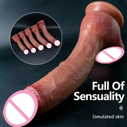 Soft Realistic Human Penis Cheap Dildo Skin Feel Double Silicone Suction Cup Thick Cock Anal Sex Toys Women Men Gay Strapon Dick