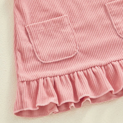 Pudcoco Infant Baby Girls 3Pcs Spring Outfits Heart Print Romper Suspender Skirt Headband Set Newborn Clothes 0-18M