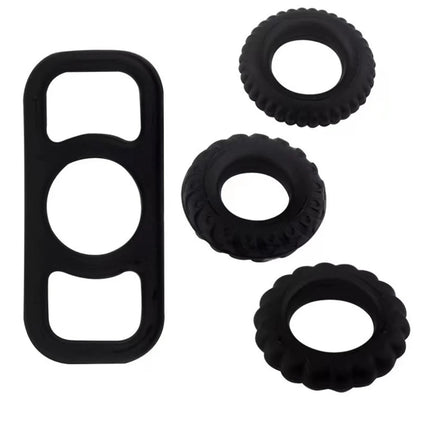 Soft Silicone Penis Cock Ring Set Male Ball Scrotum Stretcher Penis Lock Cock Ring Delay Ejaculation Enlargement Sex Toy  18+