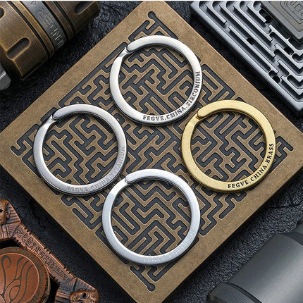 Black Titanium Keyring Car Men Flat Key Chain Rings Holder Lightweight EDC ARC Keychain Buckle for Accessories Gadgets Wholesale