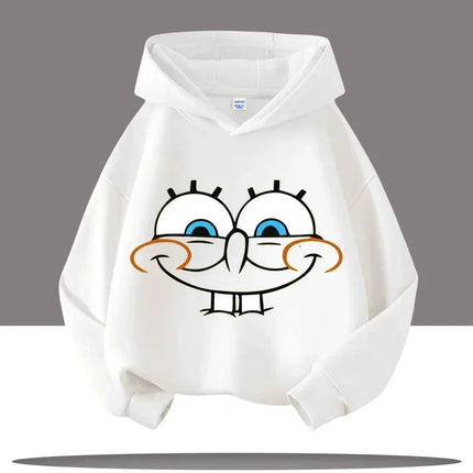 New Cute Cartoon SpongeBob SquarePants Autumn and Winter Fashion Cute Boys and Girls Daily Outing Warm Children's Hoodies