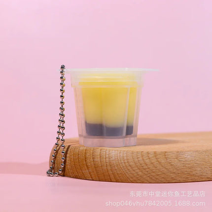 jelly Macaron pudding keychain Knead the stress-relieving jelly pendant to make it soft and simulate the snack bag pendant