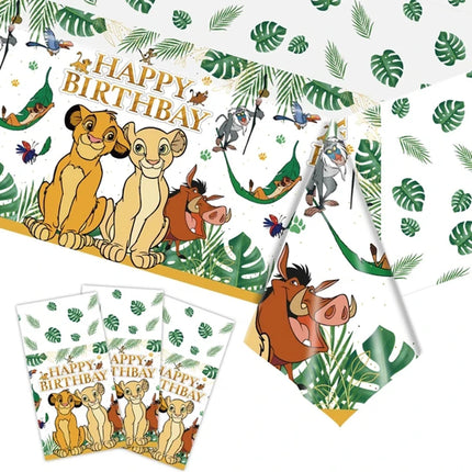 Simba Lion King Tablecloth Birthday Party Rectangle Table Decoration The Lion Table Cover for Kid Baby Shower Halloween Supplies