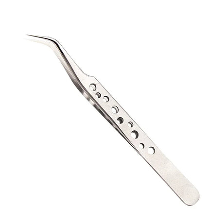 Industrial Tweezers Precision Anti-static Magnetic Soldering Stainless Steel Curved Tip Tweezers CPU IC Repair Clips Hand Tool