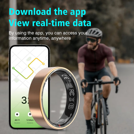 Health Check Waterproof Smart Ring Health Monitor Men & Women Health & Sleep Monitor Smart Rings Multi-sport Modes QRing APP